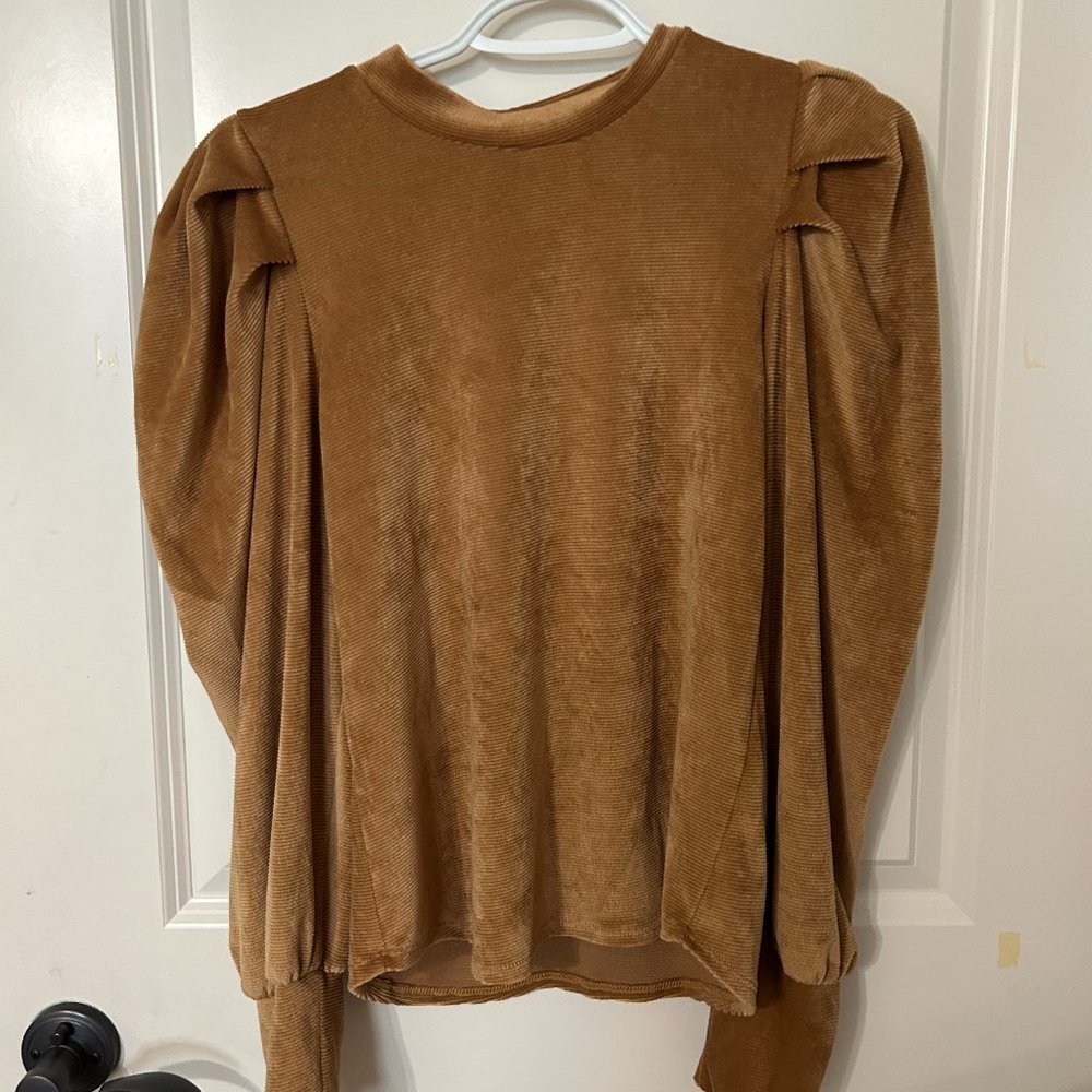 golden colored puffed sleeve from Wing